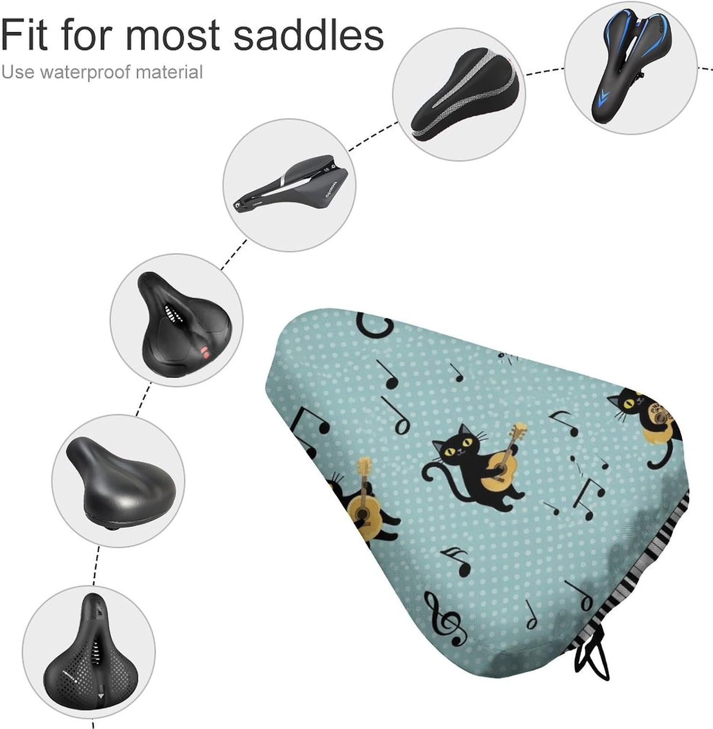 Extra Soft Bike Saddle Cover for City Mountain, Water Resistant Protection Outdoor Cycling Unisex