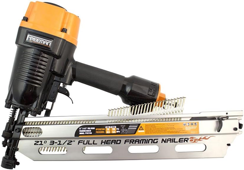 freeman complete pneumatic nailers and staplers kit (9-piece) shown in use