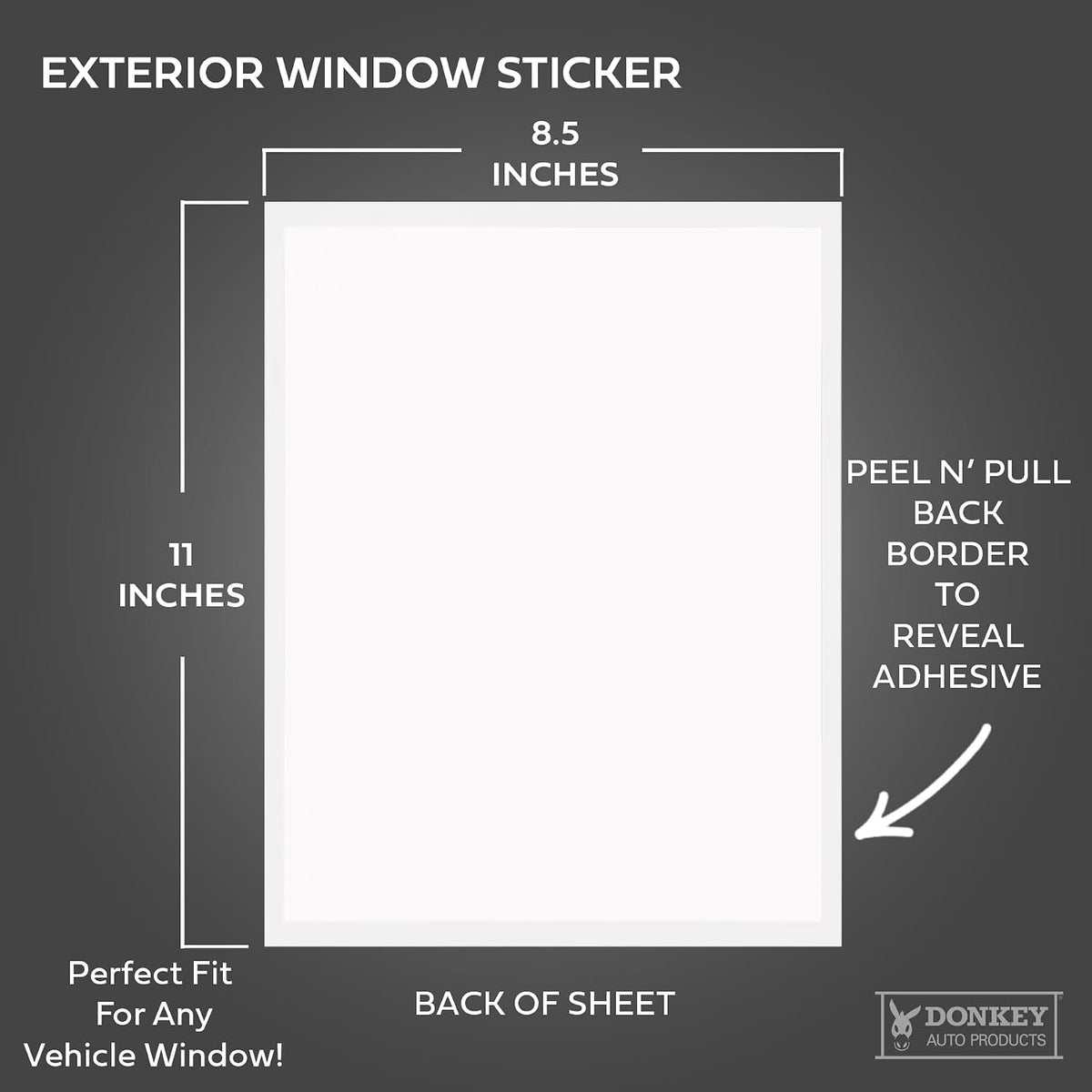 window stickers for car dealers -plain blank white shown in use