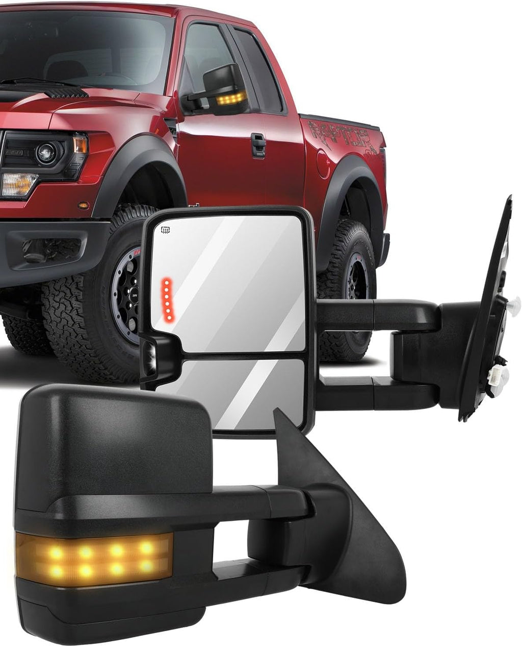 A Pair Towing Mirrors Fits 2007-2017 for Toyata Tundra, Power Adjusted View Mirror