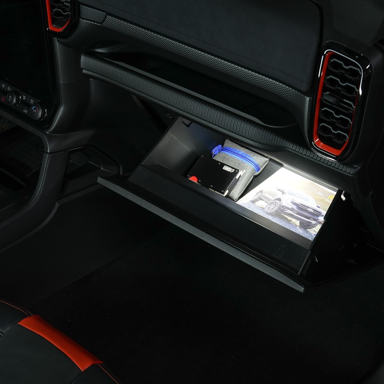 IAG Glove Box LED Light for Ford Ranger/Ranger Raptor 2024+ | Lights your glove box, plug-and-play install, no wiring or drilling, auto on/off timer