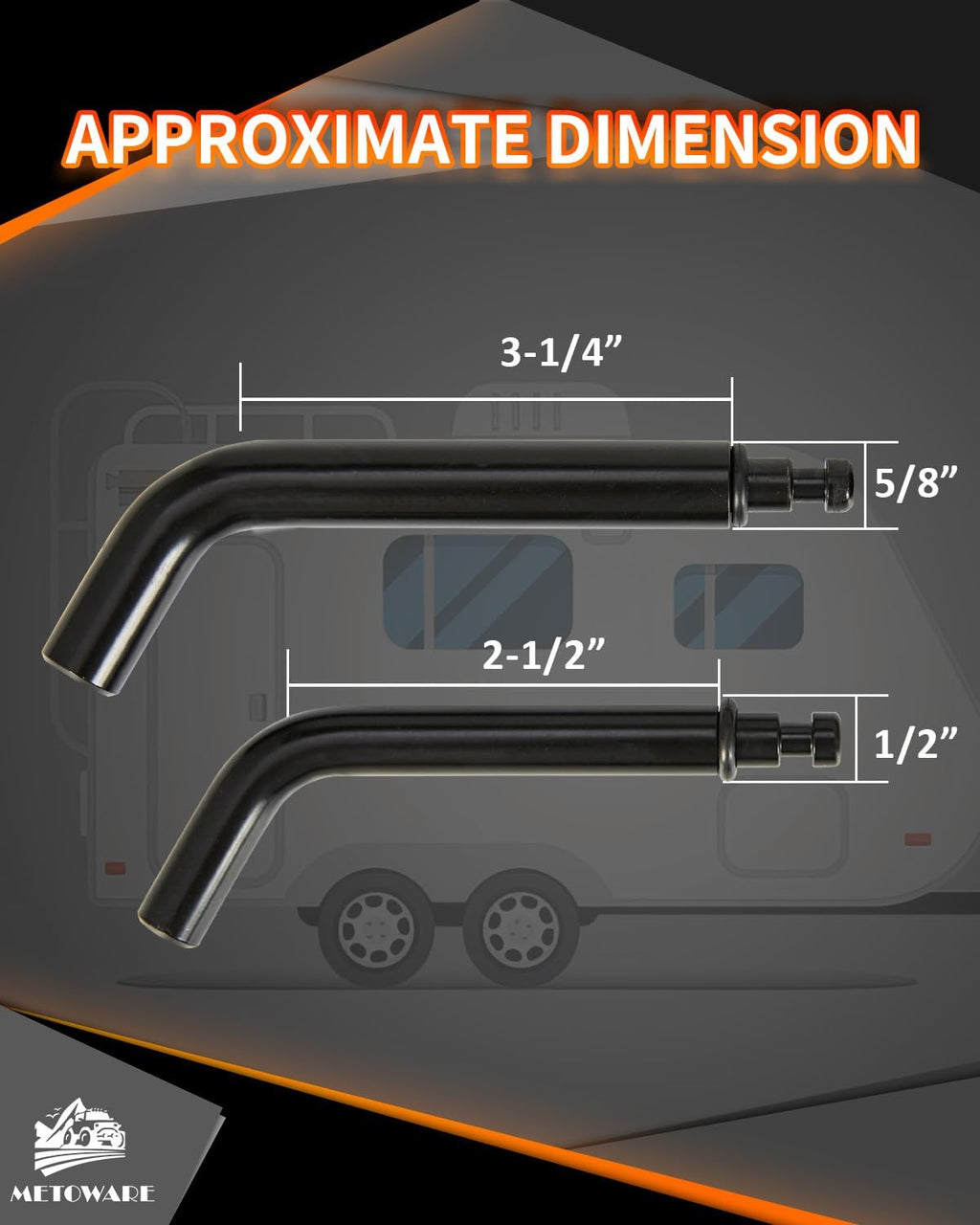 METOWARE Trailer Hitch Lock Set with 1/2" & 5/8" Pins - Fits Class I II Receivers (1.25") and Class III IV V Receivers (2" 2.5") - Heavy Duty Anti-Theft Lock Compatible with F150, RAM, Silverado