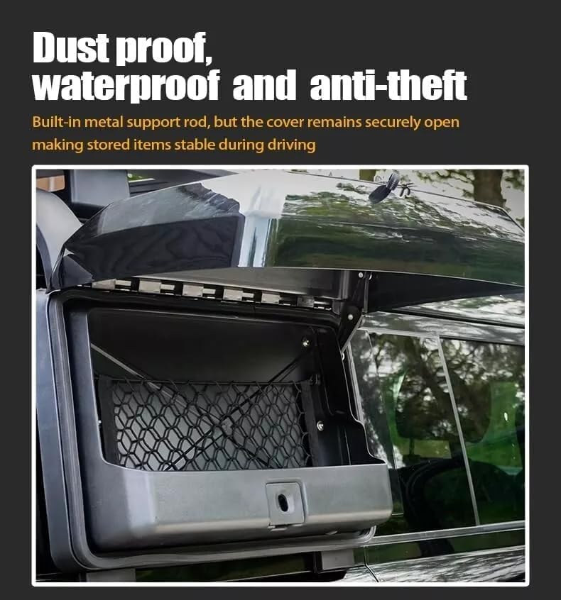 MATTE Black Side Toolbox Storage Box fits for Land Rover Defender 110 90 130 2020 2021 2022 2023 2024 2025 Exterior Mounted Gear Carrier with Lock