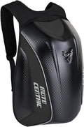 Motorcycle Backpack Waterproof Large Capacity Carbon Fiber Rider Backpack Hard Shell Reflective Motorbike Travel Suitcase Light Version (Black)