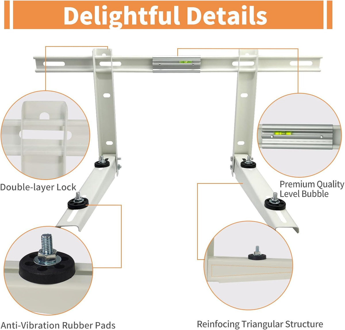 mini split air conditioner bracket, outdoor wall mounting, side view