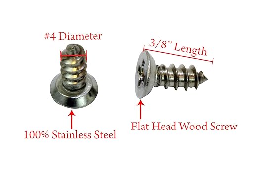 Bolt Dropper #4 x 3/8" Stainless Steel Flat Head Phillips Wood Screw, 18-8 - Image 2