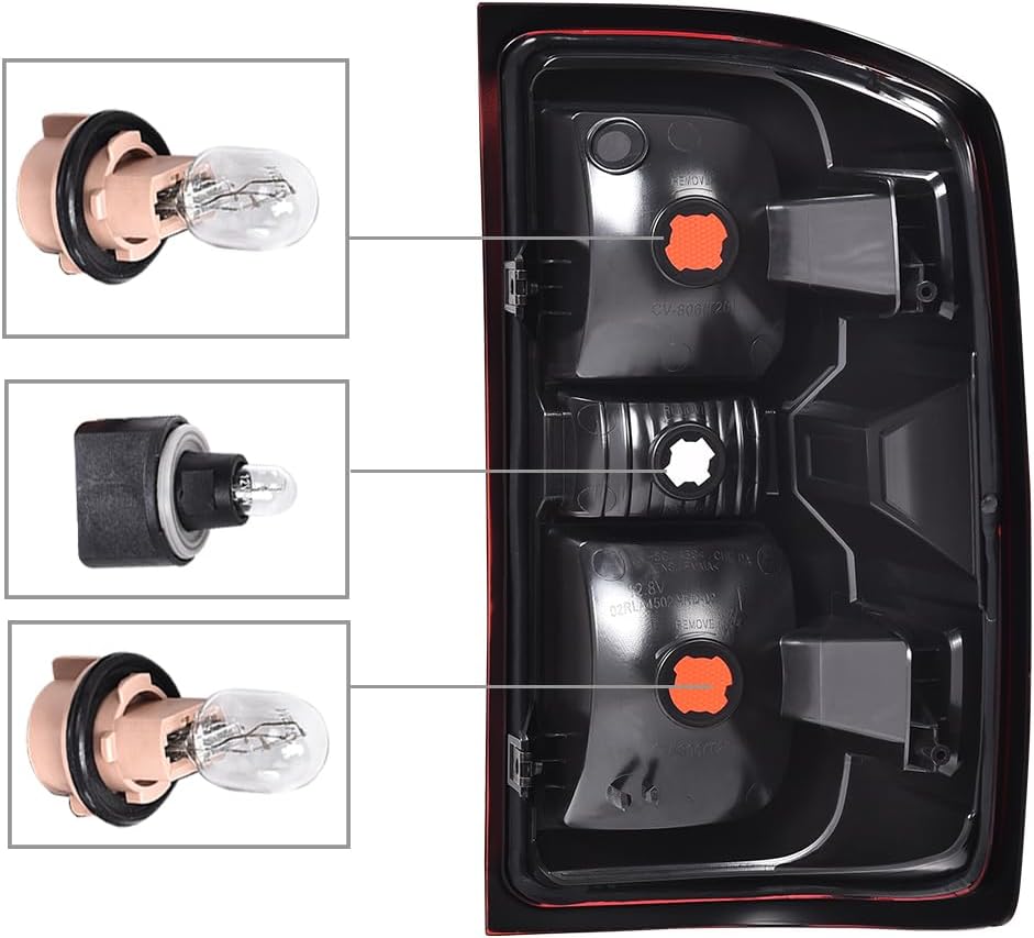 G-PLUS Tail Light Assembly w/Wiring Harness Fit For 2016 2017 2018 2019 Chevy Silverado 1500 2500 HD/GMC Sierra 3500 HD Tail Brake Lamps GM2800261 GM2801261 Luces Traseras,Faros Traseros Red Lens