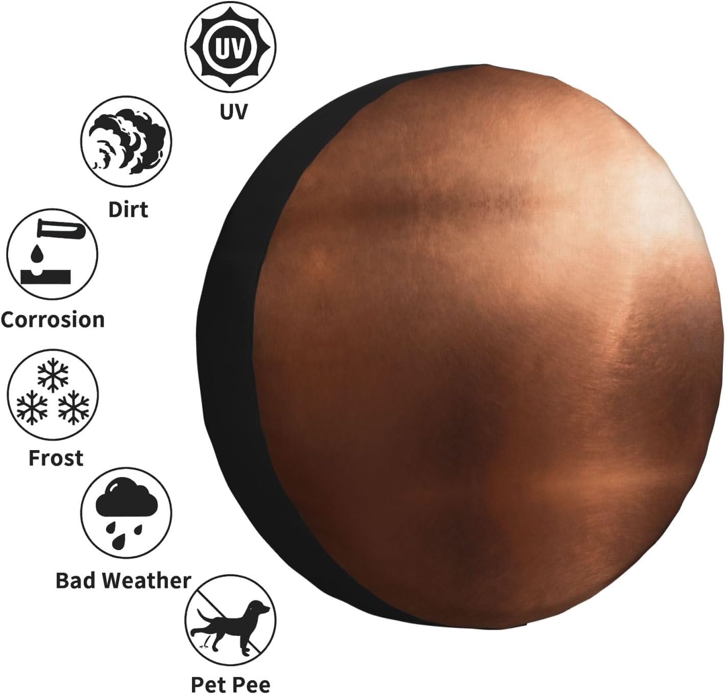 Copper Print Universal Spare Tire Cover for RV, Jeep | Wheel Protector Fits Rv, Trailer, Jeep, Shield Tires From Sun, Dirt And Rain For Outdoor Storage