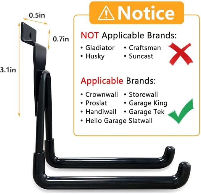 Slatwall Hooks Heavy Duty Slatwall Accessories Small J Hooks Garage Slat Wall - Image 5