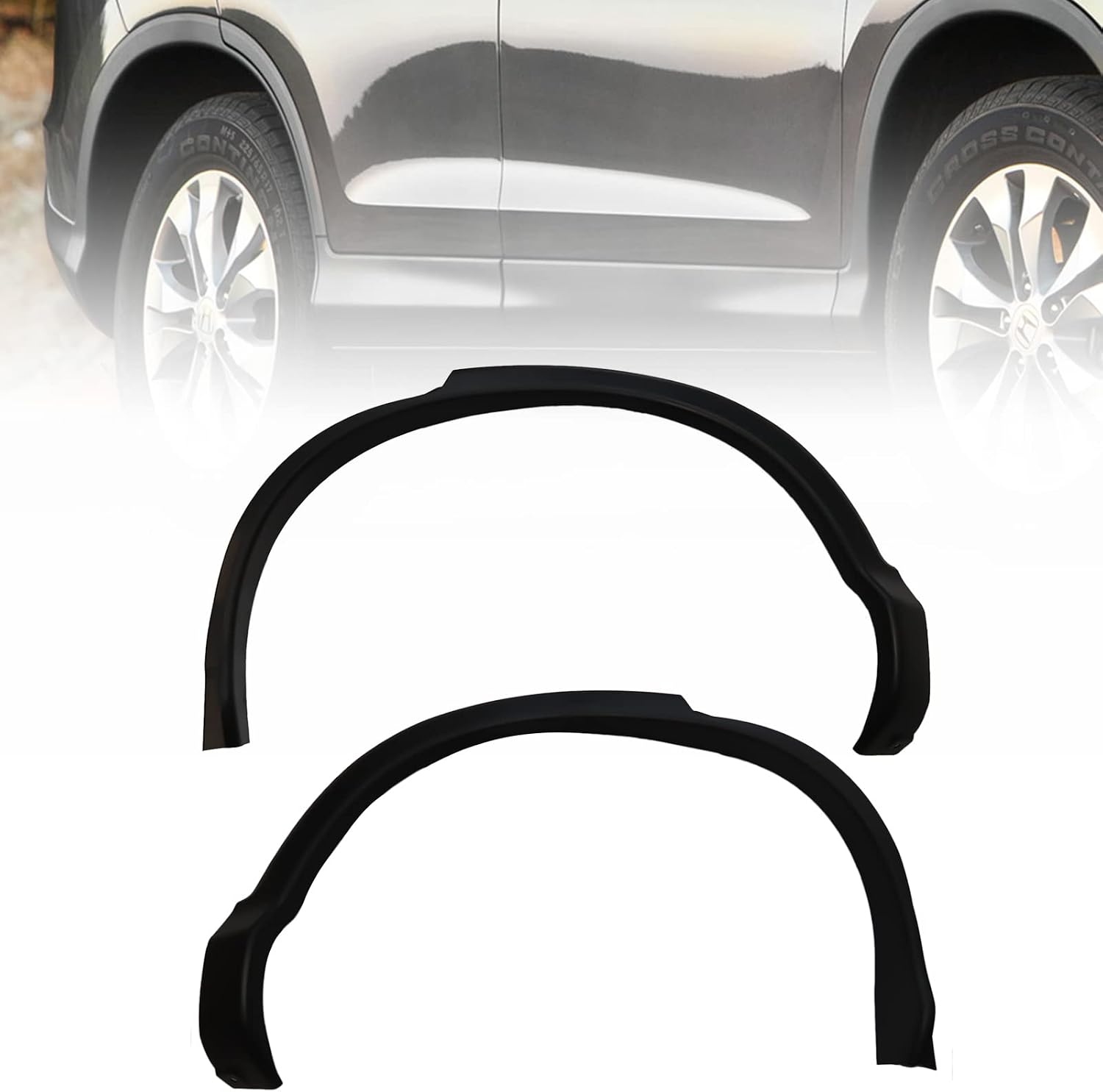 Pair Rear Wheel Fender Flares for 2012-2016 Honda CR-V, Left+Right Side Rear Wheel Arch Molding Trims Replaces for 74410T0AA01, 74450T0AA01