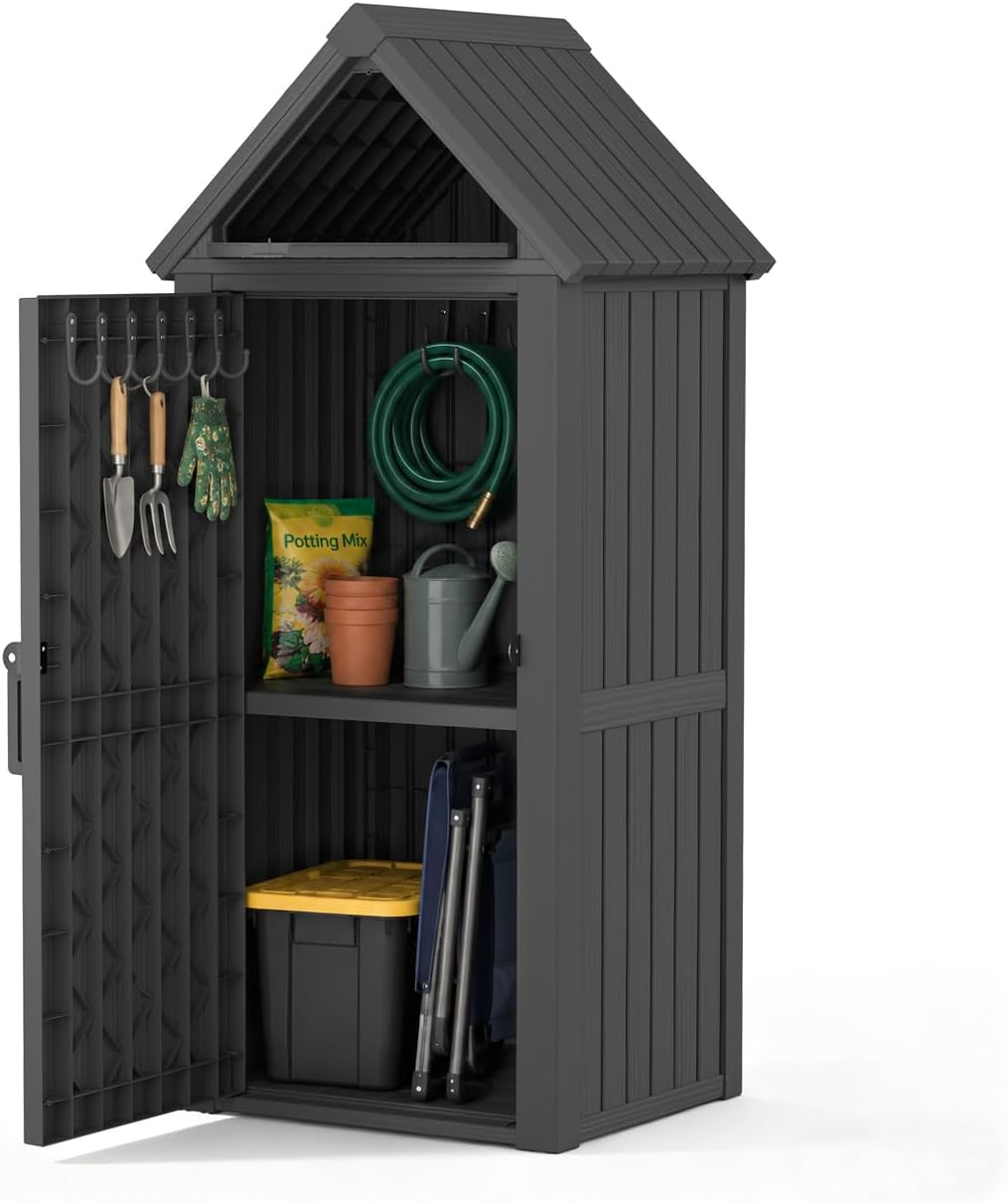 outdoor storage shed, waterproof storage cabinet with ample, main product view