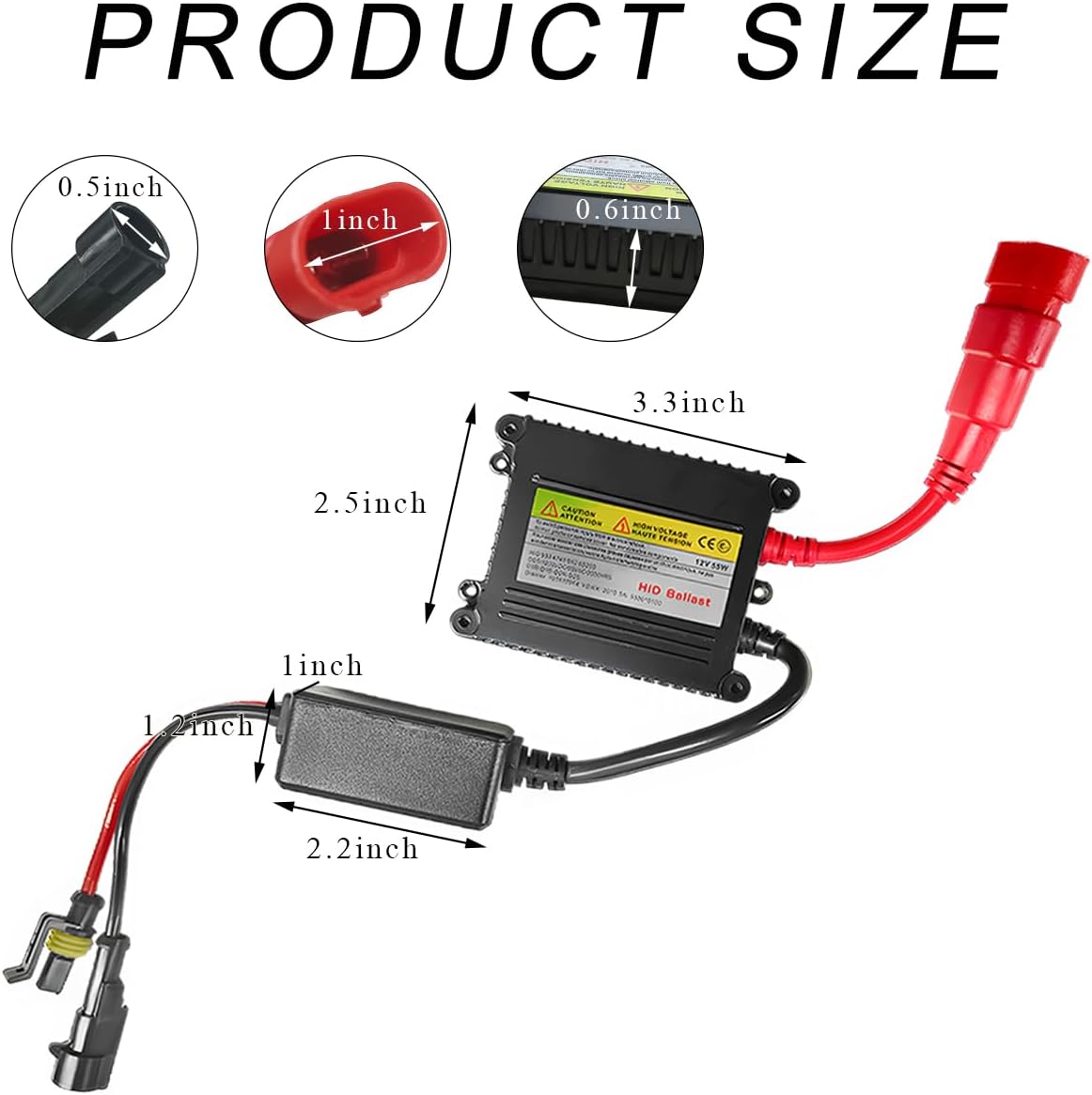 DXNQ 2 PCS DC 12V 55W Xenon HID Ballast, Ultrathin Xenon HID Ballast Control Unit with Igniter Module, DC Headlight Stabilizer Control Module Replacement, Car Accessories