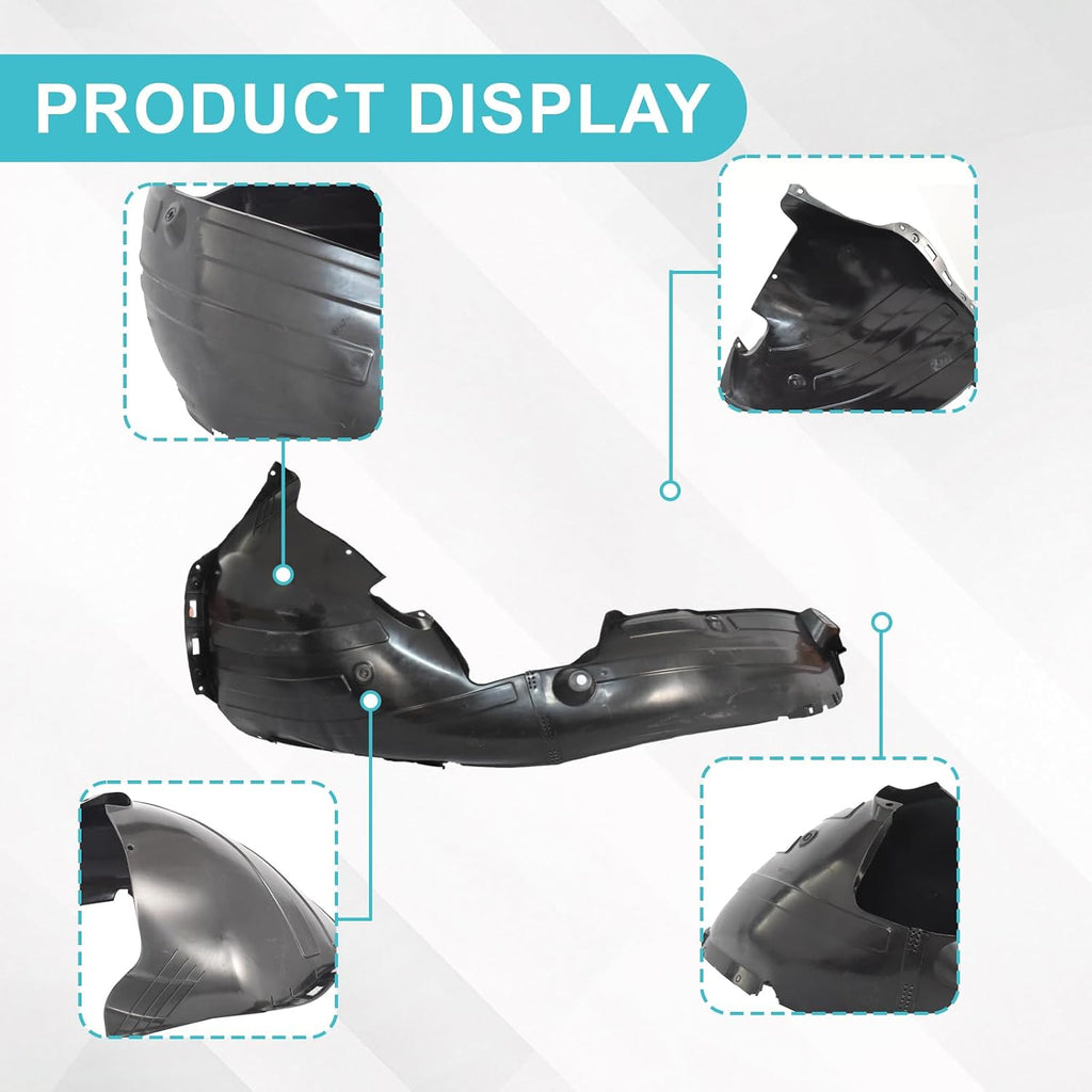 Right Front Inner Fender Liner Compatible with Hyundai Venue 2020 2021 2022 2023 2024 Passenger Side Fit for 86812K2000