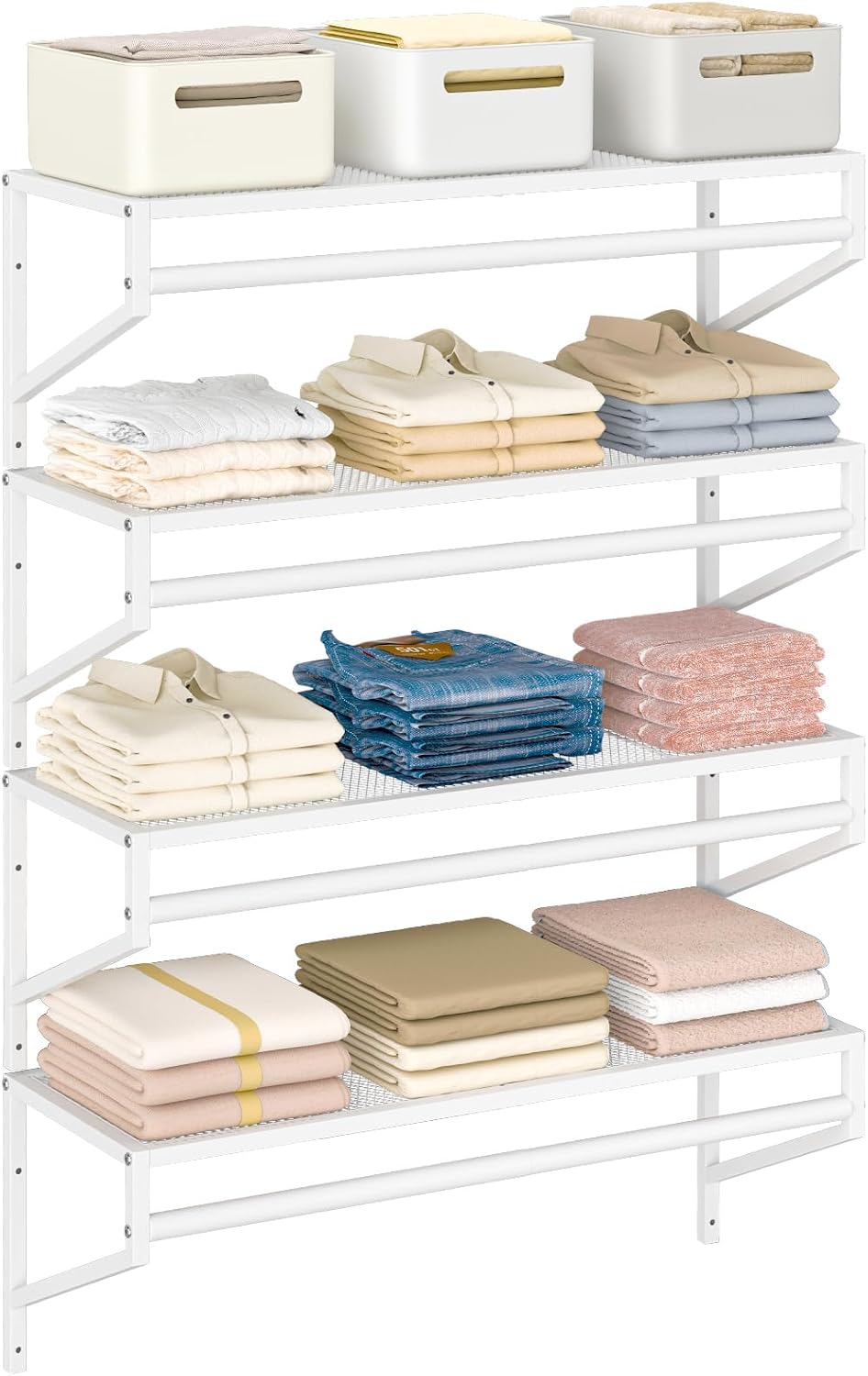 threehio 4 pack closet shelves wall mounted, 2.7, main product view