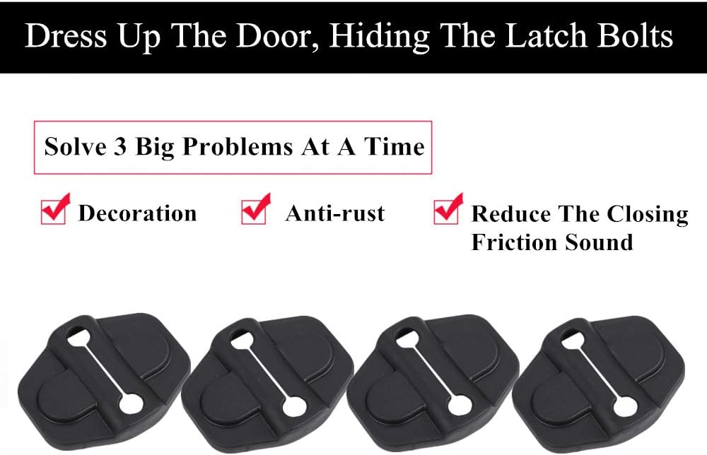 YOCTM Door Lock Decoration Cover for 2018-2026 Jeep Wrangler JL JLU 4XE Unlimited Sahara Sports Rubicon Gladiator JT Door Lock Cover Parts Accessories Black (2Door) (Pack of 4)