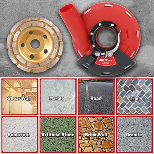 aidelife surface grinding dust shroud for angle grinders showing dimensions