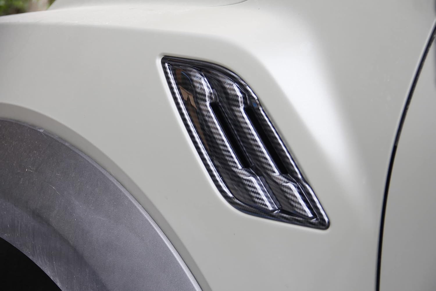 Front Side Fender Vent Chrome Cover Trims for 2017 2018 2019 2020 Ford F150 Raptor Accessories (Carbon Fiber)
