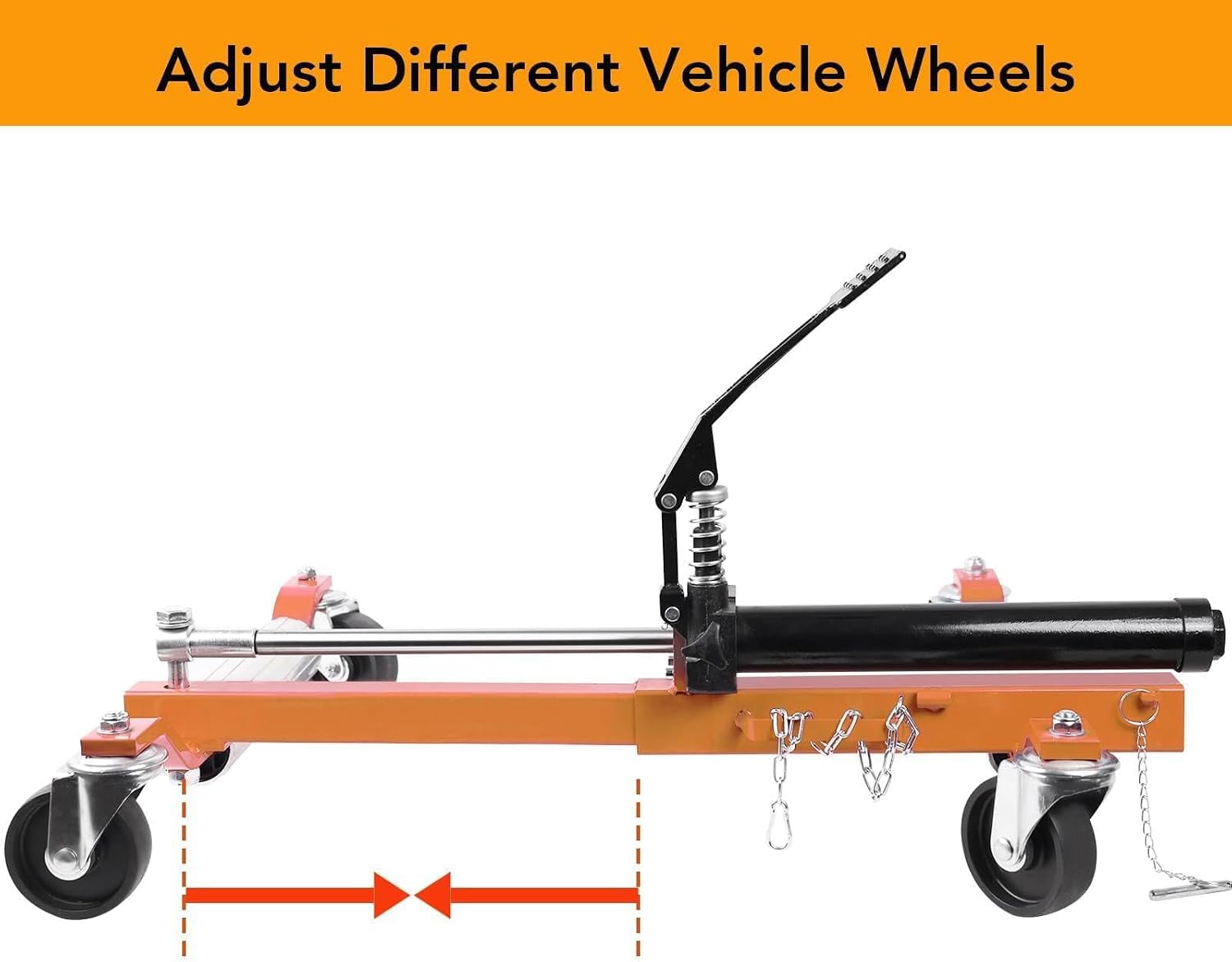 1500LBS Hydraulic Car Wheel Dolly Set, Vehicle Positioning Jack,2 Pcs | Ratcheting Foot Pedal,Smooth Swivel Casters,Anti Slip Wheel Grooves,2 Pack Design,Stable Vehicle Positioning