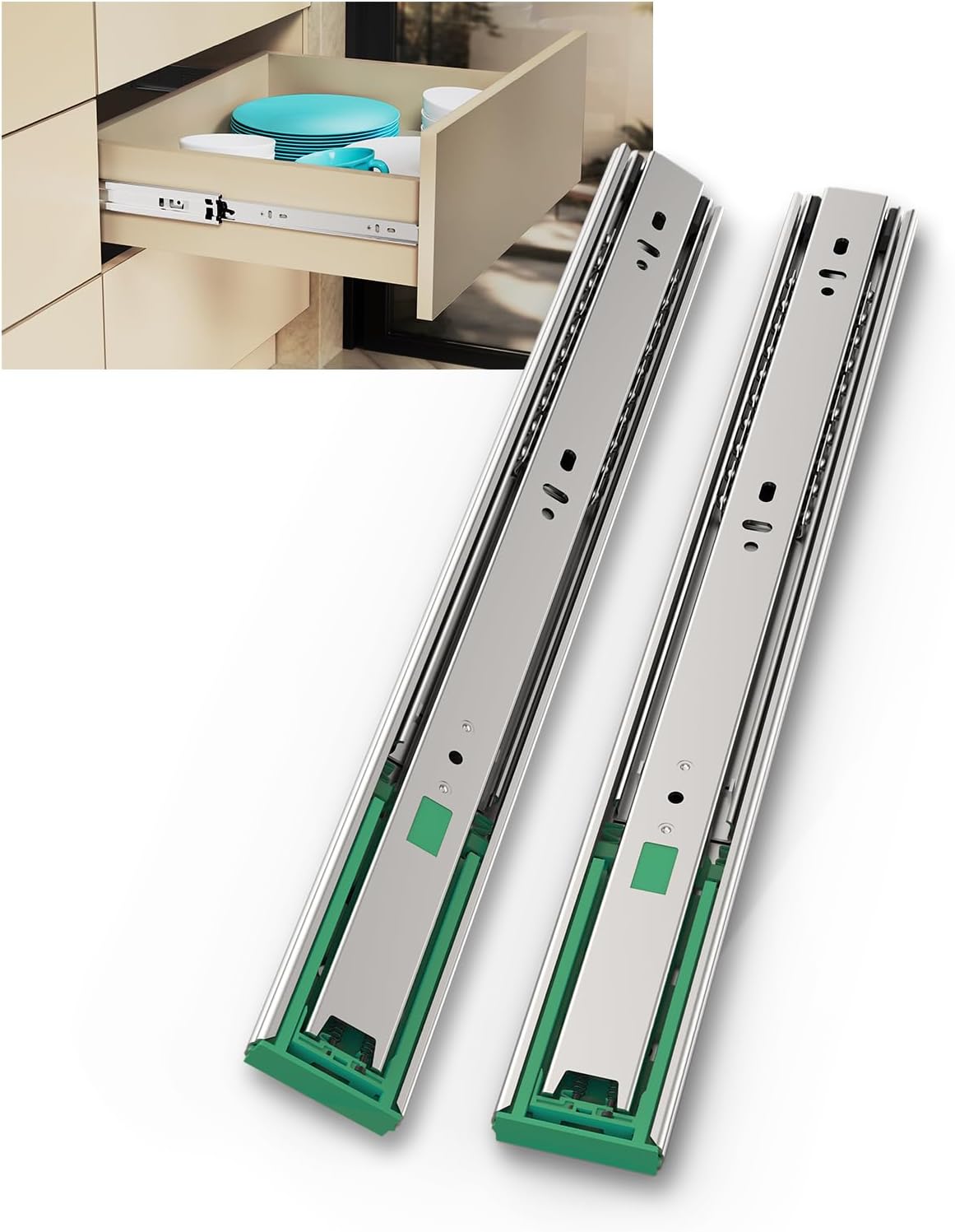 hitess 10 pairs soft close drawer slides 16, main product view