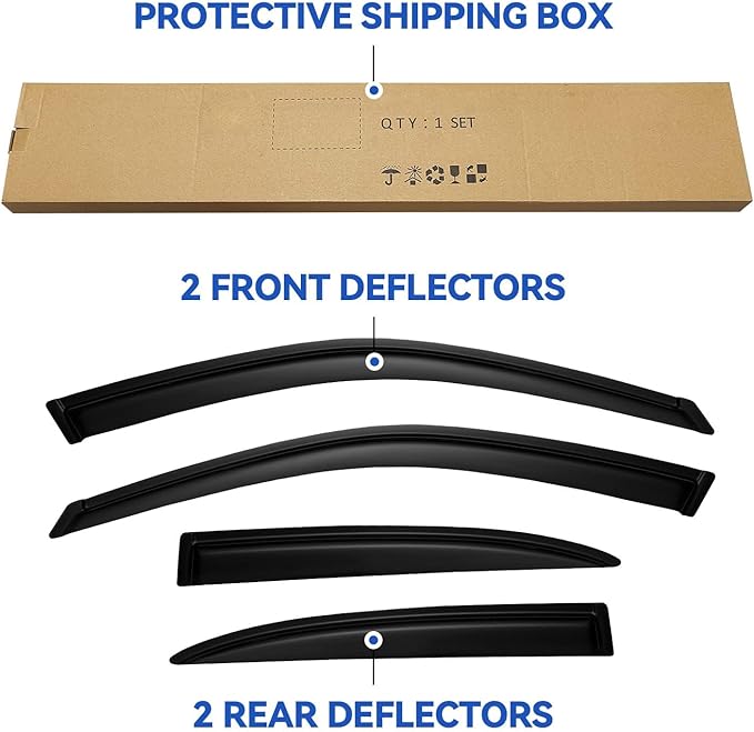 Window Visors Rain Guards for Honda Civic 2001 2002 2003 2004 2005, Out-Channel - Image 5
