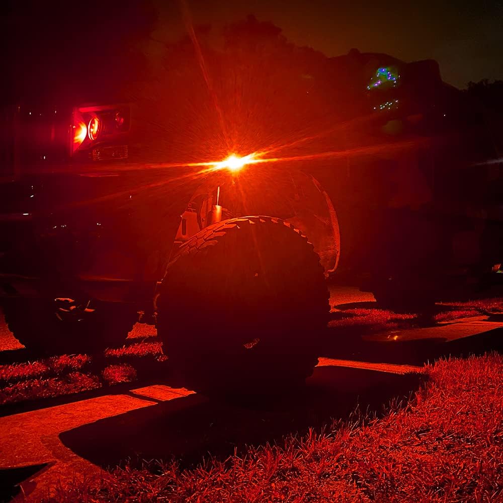 SUNPIE 12 Pods Red Rock Lights Kits for Off Road Truck Car ATV SUV Motorcycle Under Body Glow Light Lamp Trail Fender Lighting, Extension Wires Provided(Red)