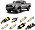 iBrightstar Super Bright LED Bulbs Package Kit Accessories Fit for Toyota Tacoma 2005-2021 Interior Map Dome Lights + Vanity Mirror Lights + License Plate Lights + Back Up Reverse Lights, White
