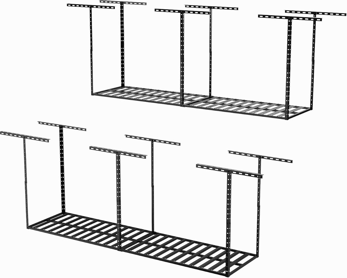 SunsGrove 2x8 Garage Storage Overhead Rack Organization, Adjustable Ceiling