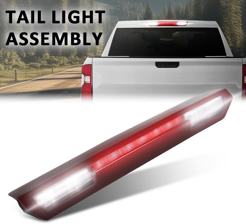 ALLGOOD LED 3rd Brake Lights Lamp w/o Harness & Camera Red Compatible with Chevy Silverado GMC Sierra 2019-2023 84419006