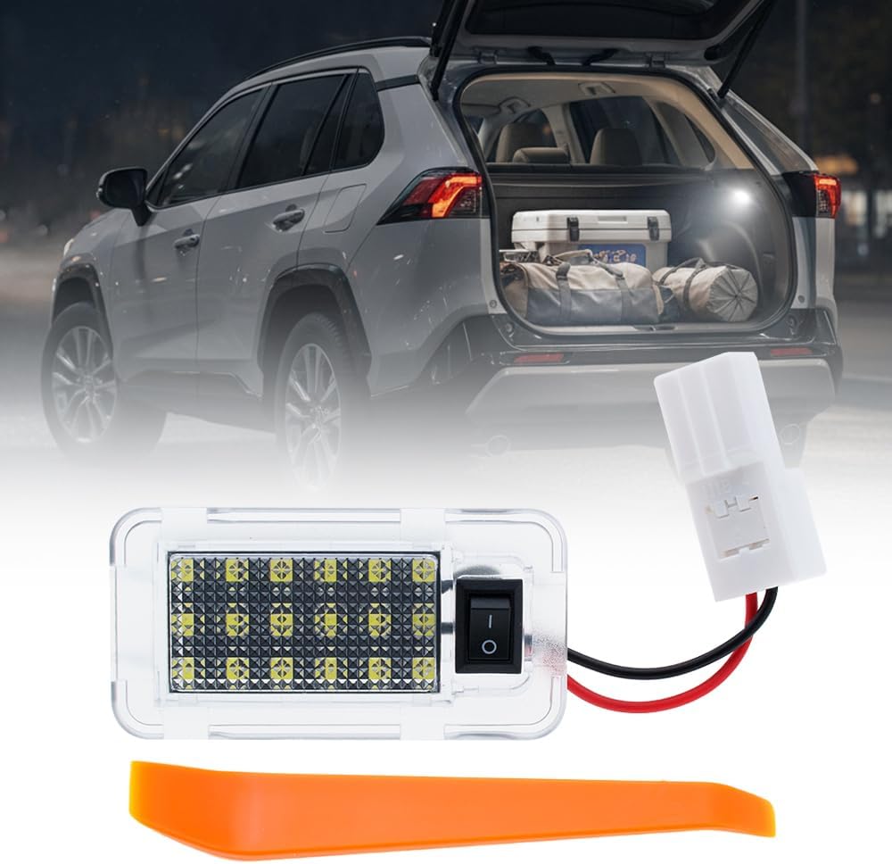 Led Trunk Cargo Area Light for 2006-2022 To'yota RAV4, 2021-2022 RAV4 Prime, 2011-2025 Sienna, 2007-2019 Le'xus RX350 18-SMD 6000K White Led Courtesy Luggage Compartment Light Assembly