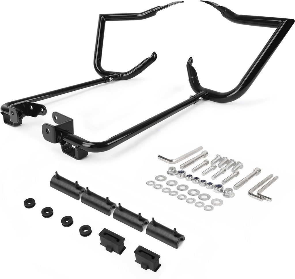 2014-2026 Rear Saddlebag Guard Crash Bar for Harley Touring Street Glide Road Glide Road King Electra Glide w/Cash Bar Support Bracket Kit