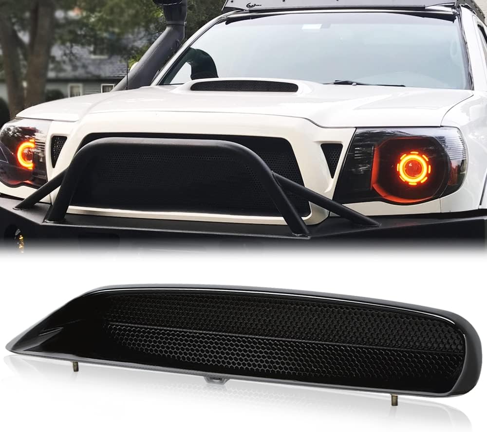 G-PLUS Hood Scoop Bulge Kit Compatible with Toyota Tacoma 2005 2006 2007 2008 2009 2010 2011 Front Upper Black