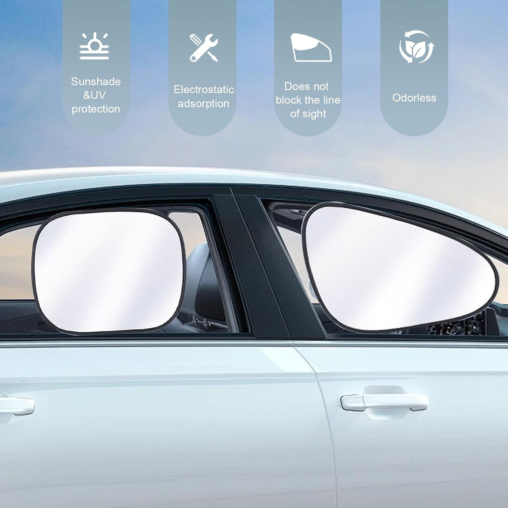 4 PCS Car Window Shades, Static Suction Side Window Sun Shade, Front and Rear Windows Sun Blocker, Universal Automotive Interior Accessories for Baby Camping Napping (Titanium silver)