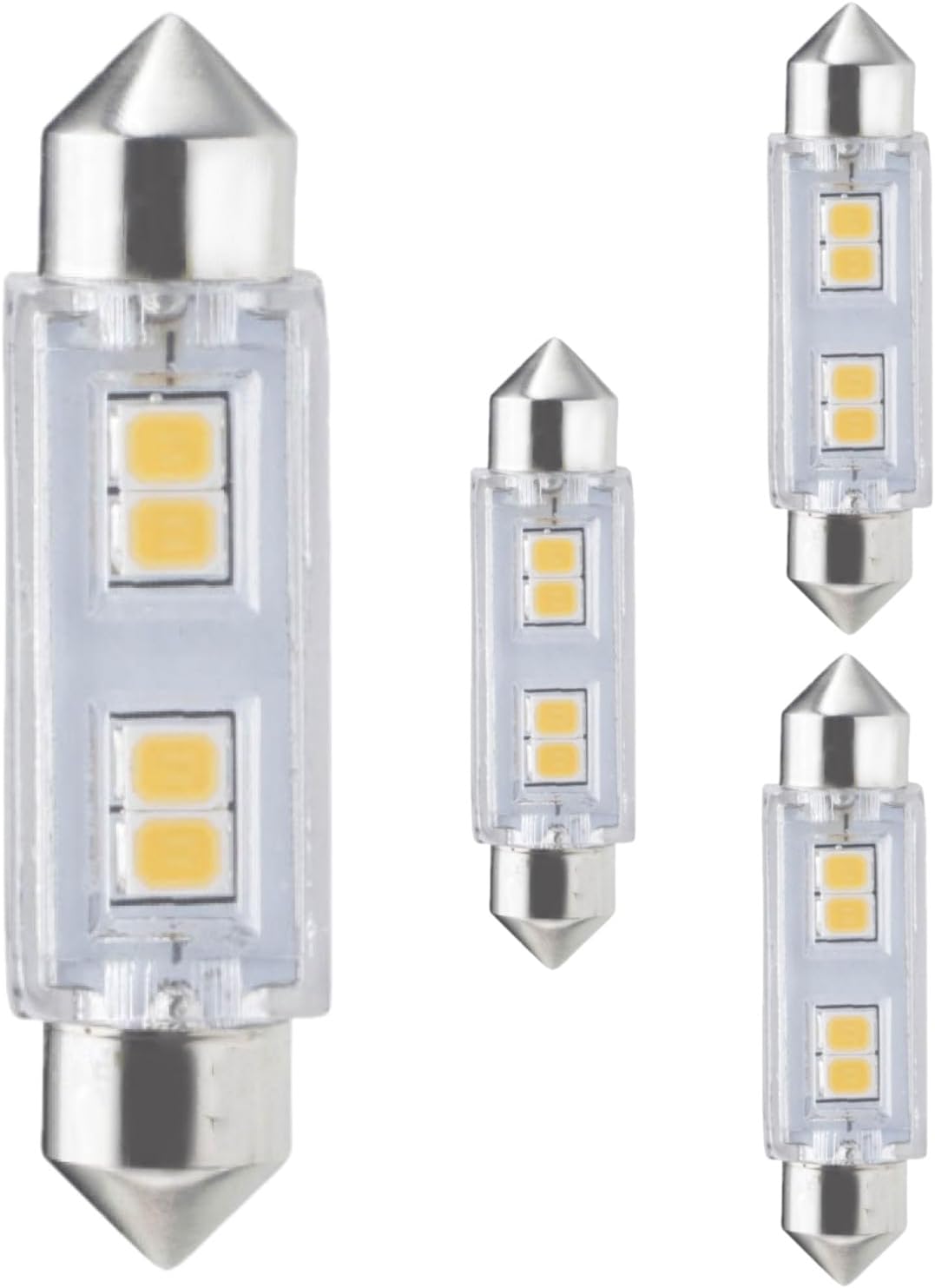 Diodesy- T3 LED Festoon Interior Light Bulb 0.8W (20W Equivalent) 55 Lumen 2700K Warm White Fest Base 24V Pack of 4- For Under Cabinet Under Counter Xenon Lamps Marine Car Map Dome Courtesy Lights