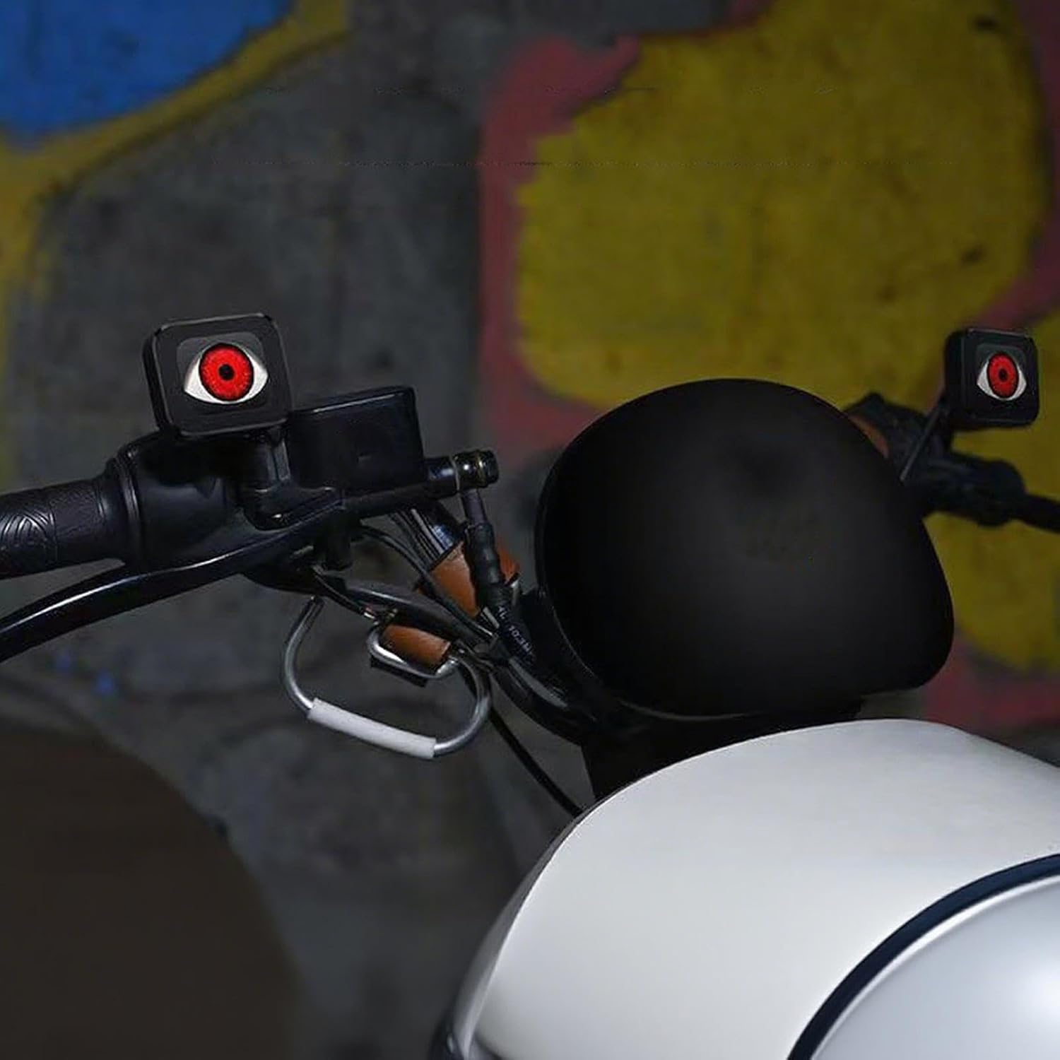 Motorcycle LED Eyes - 5cm, Evil Eyes Lamp, 12-36V Animated Waterproof Remote Control | Remote Control Dynamic Patterns, Special Effect Eagle Eye Blinking Lights | Multi-Mode Custom Glow,