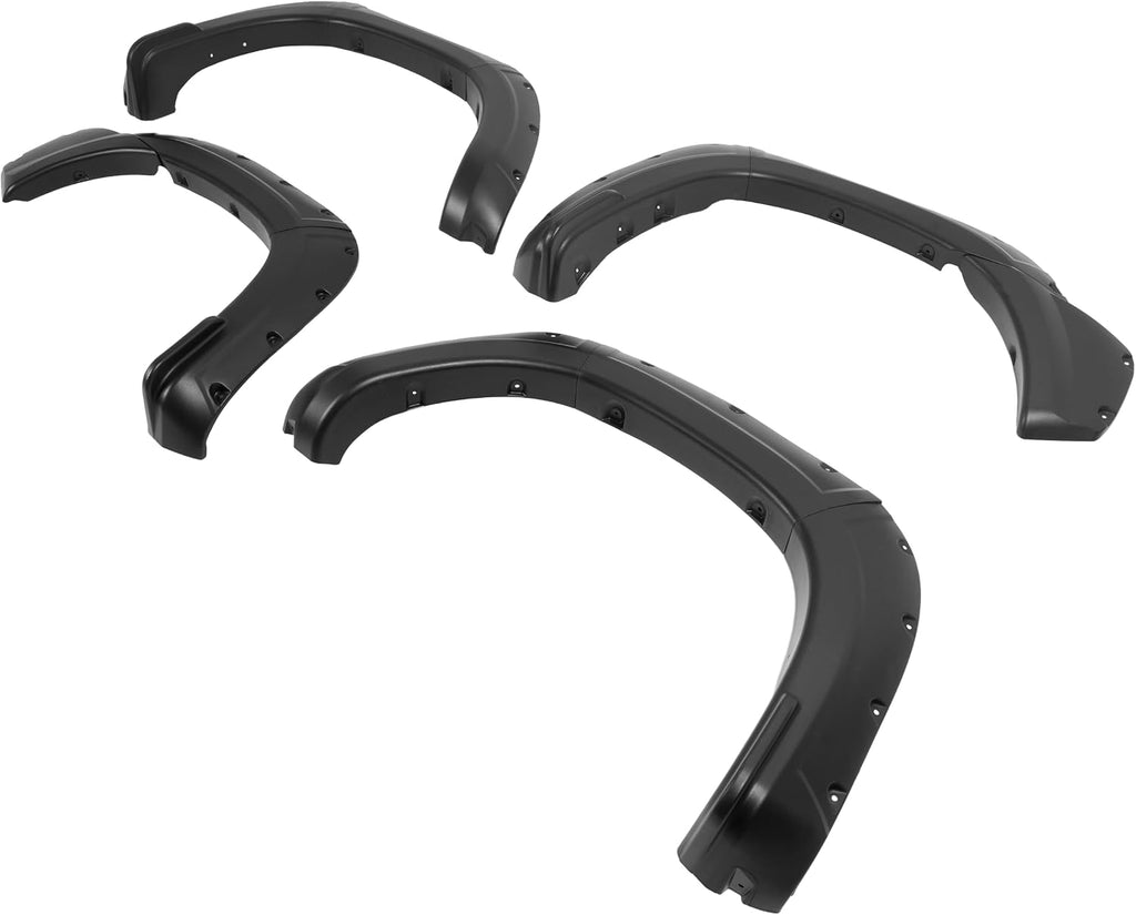 ALMULOO 4Pcs Fender Flares Compatible with 2012-2015 Toyota Tacoma | Fleetside 6 FT (72") Long Bed Models Only Wheel Arch Covers PP Plastic Textured Black