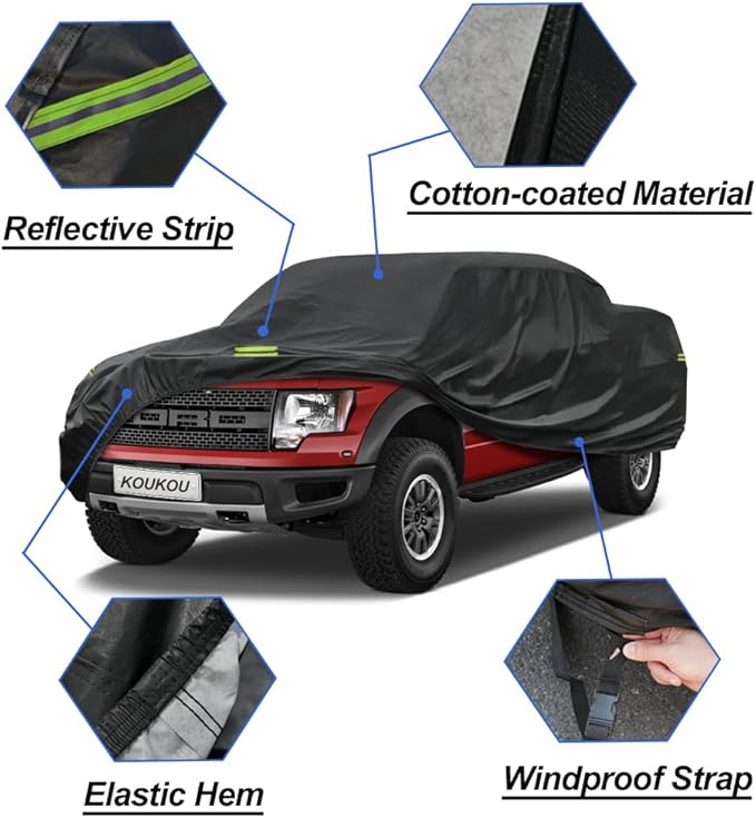 KouKou Truck Cover Waterproof All Weather, 7 Layers Heavy Duty Pickup Truck - Image 3