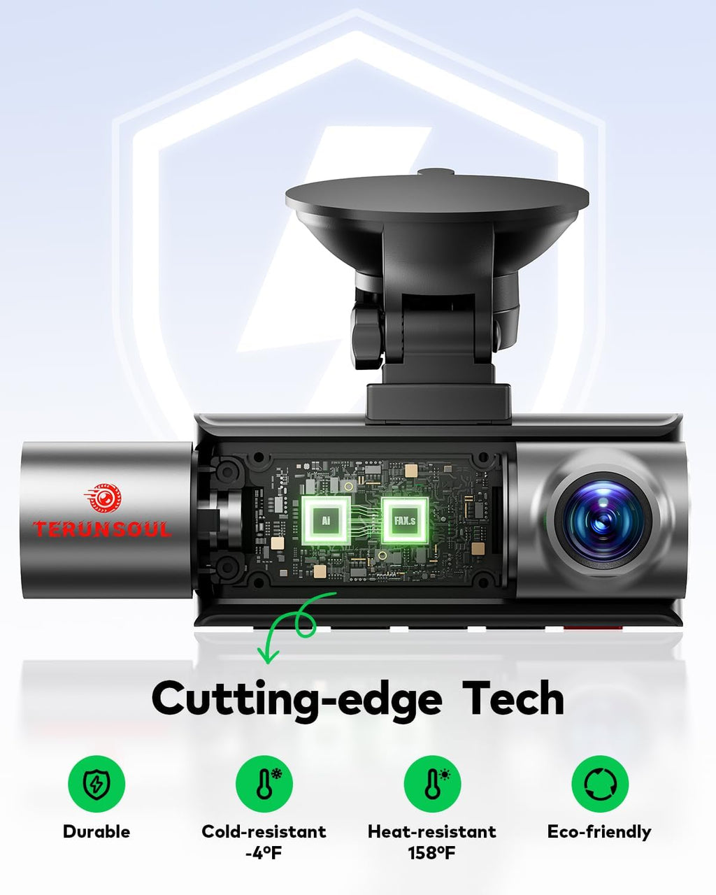 4k+4k+1080p 3 channel dash cam, free 128gb card, view 9
