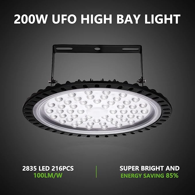 Viugreum 15 Pack 200W LED High Bay Lights, 20000LM 6000K-6500K Daylight White - Image 5