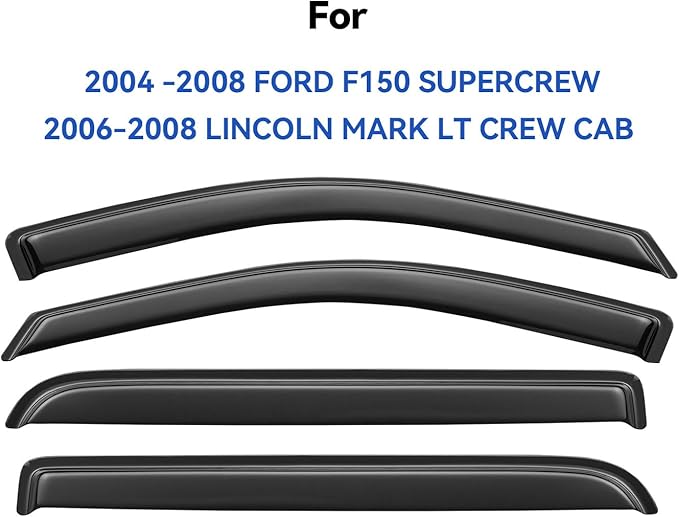 Window Visors Rain Guards for 2004 2005 2006 2007 2008 Ford F150 SuperCrew - Image 3