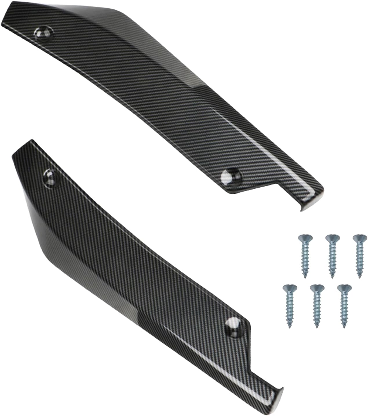 2PCS Car Rear Bumper Canard Diffuser Protector, Carbon Fiber Side Fenders Skirt Bumper Lip Splitter, Car Spoiler Body Guard Protector, Universal Auto Exterior Decoration Kit (Carbon Fiber)