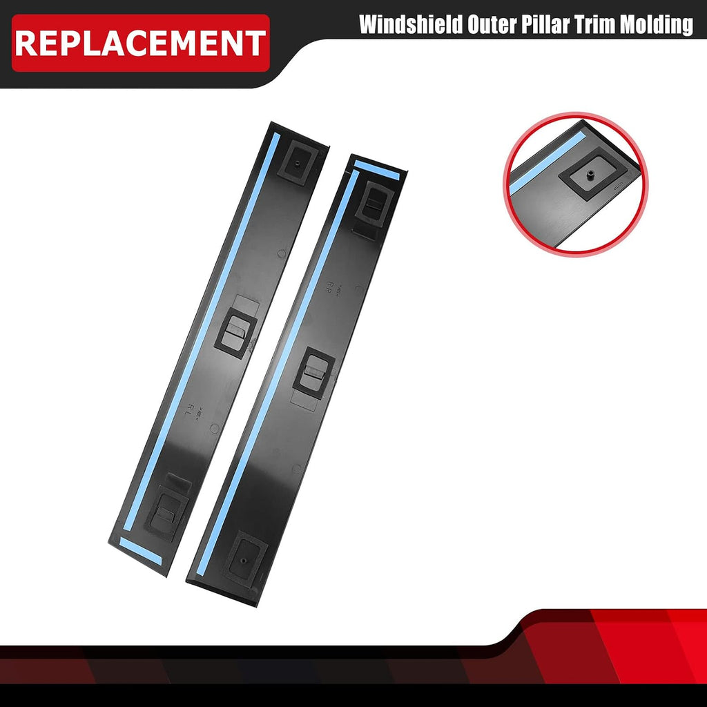 FEXON Front Driver & Passenger Side Windshield Outer B Pillar Trim Molding kit Compatible with Dodge Grand Caravan 2008-2020 Chrysler Town Country 2008-2016 Replaces 926-445 926-446 (Left & Right 2ps)