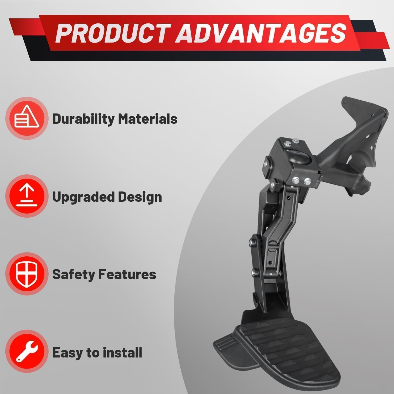 Upgraded Retractable Rear Bed Step Compatible with 2019-2024 Dodge Ram 1500 DT New Body Style Dual Exhaust Vehicles Driver Left Side Only Fits Base Standard Tailgate Only Replace 82215289AG 82215289AH