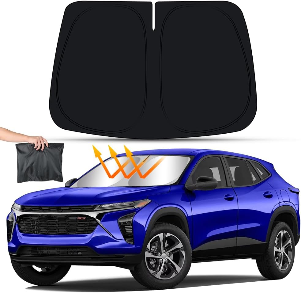 Car Sun Shade for Chevrolet Chevy Trax 2026 2025 2024 2023 2022 2021 2020 2019 2018 2017 2016 2015 Auto Interior Accessories Windshield Sunshade Foldable Protector Window Curtains Cover Visor