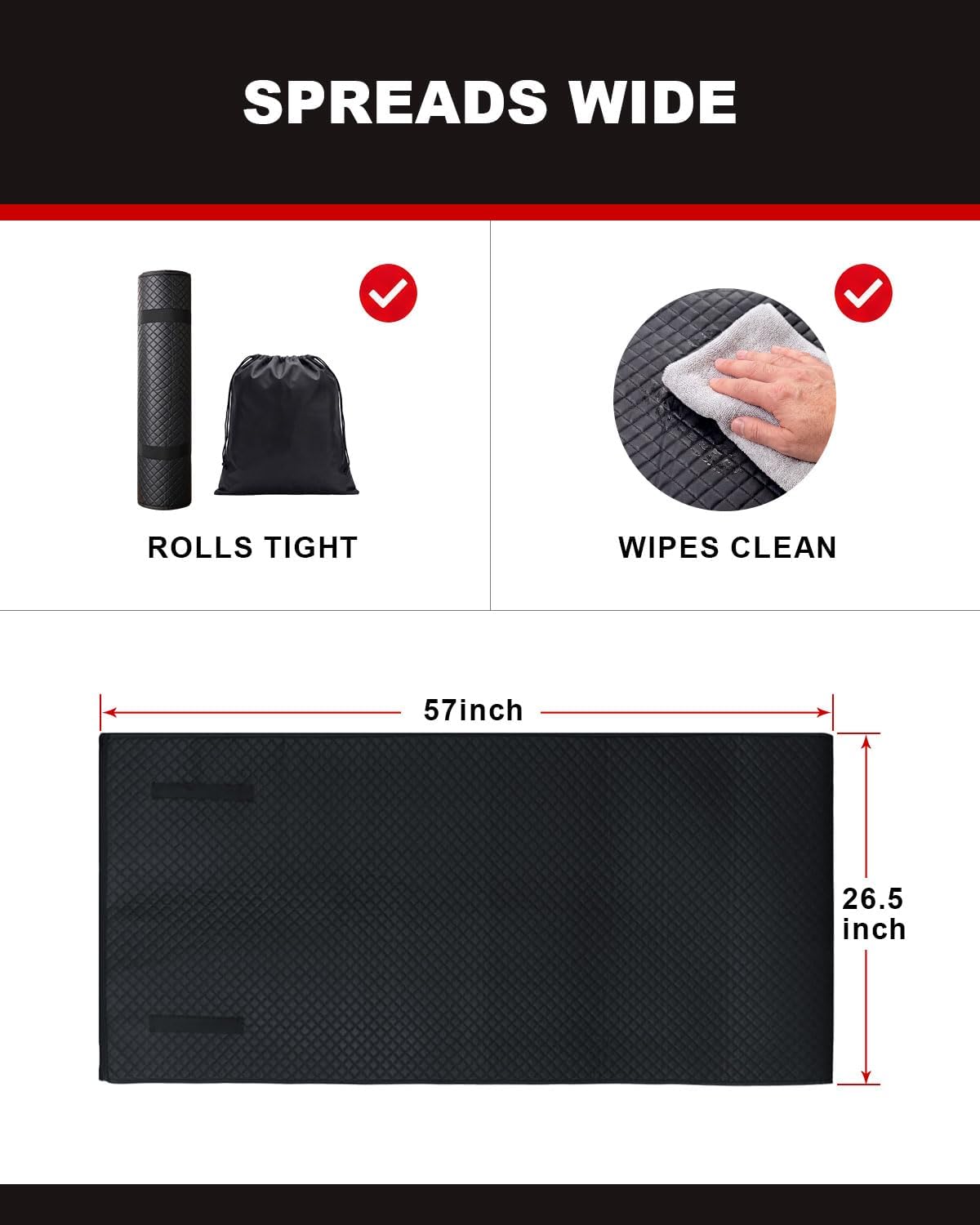 ENTJ Rolling Mechanic Creeper Mat for Low Profile Cars with Storage Bag | Padded Automotive Under Car Repair Pad, Portable For Garage Ground, Gravel, Roadside, Camping, Kneeling, Pet, RV, SUV, Truck