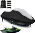 Jet Ski Cover 3 Seater,Upgraded 900D Heavy Duty Waterproof Waverunner Cover,2 Air Vent Marine Grade UV Resistant for Seadoo,Kawasaki,Waverunner Polaris from 136" to 145"(Black&Silver)