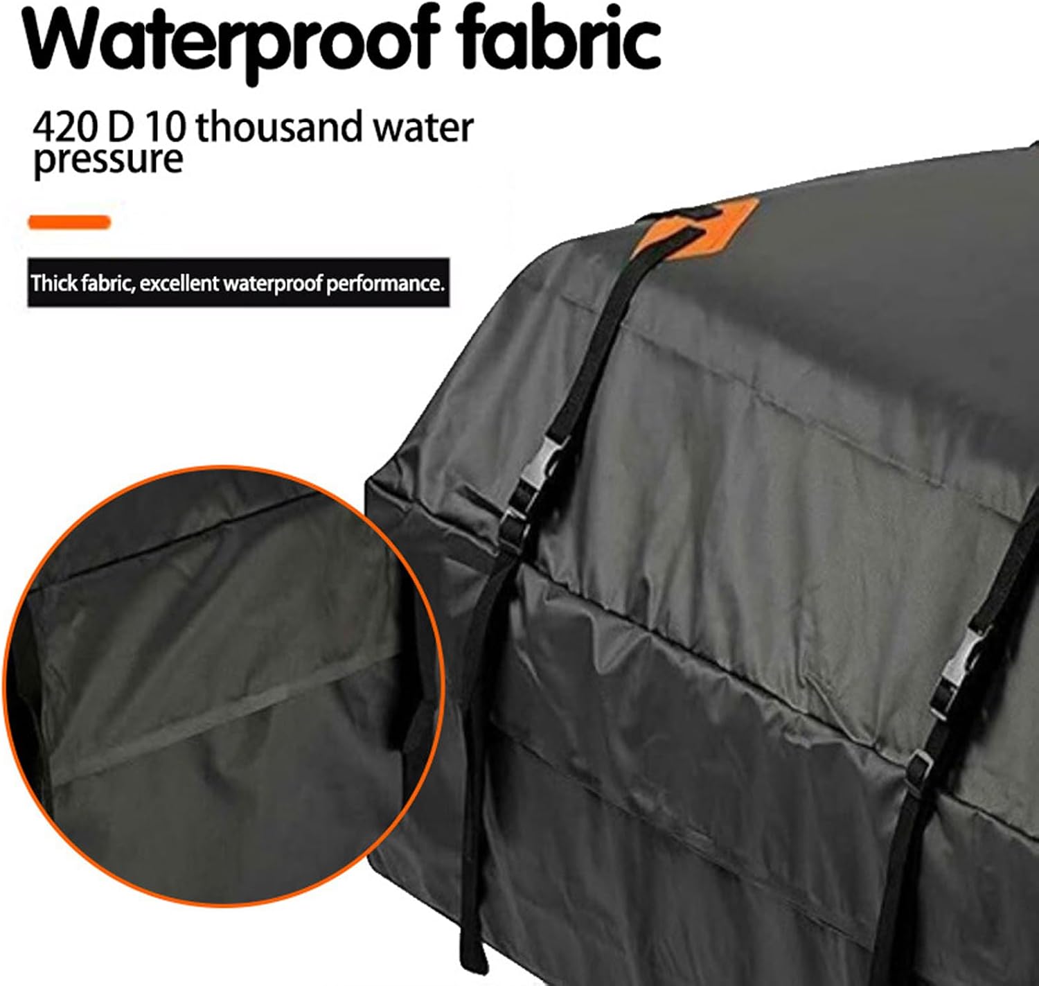 Roof Cargo Bag Heavy Duty Oxford Fabric Rooftop Cargo Carrier with Anti-Slip Mat Weatherproof 15 Cubic Feet Car Top Luggage Storage for SUVs Trucks Sedans