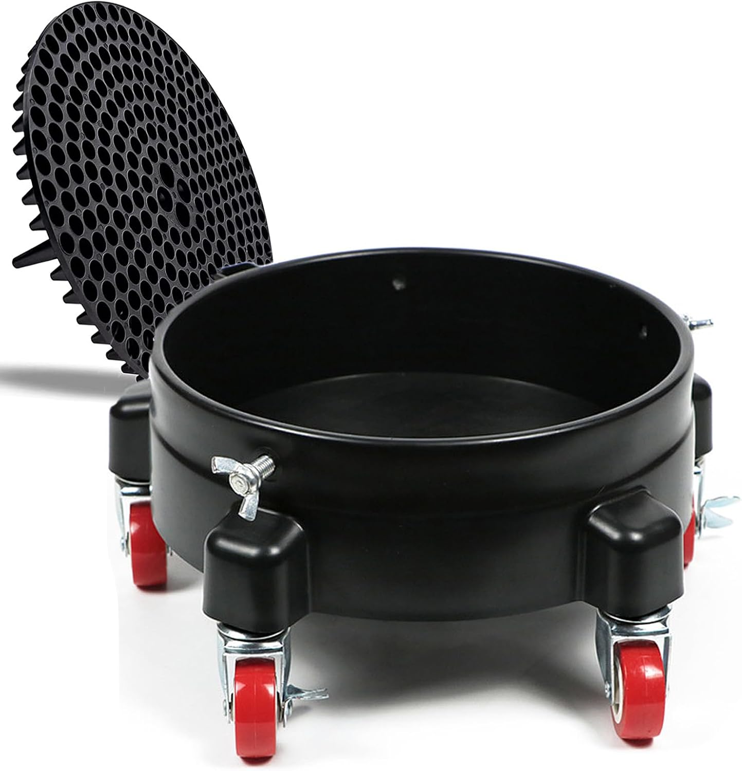 5 Gallon Bucket Dolly with Bucket Insert, Professional Car Wash Bucket Dolly with 5 Wheels and 2 Locking Casters for Car Washing, Detailing, Garage & More