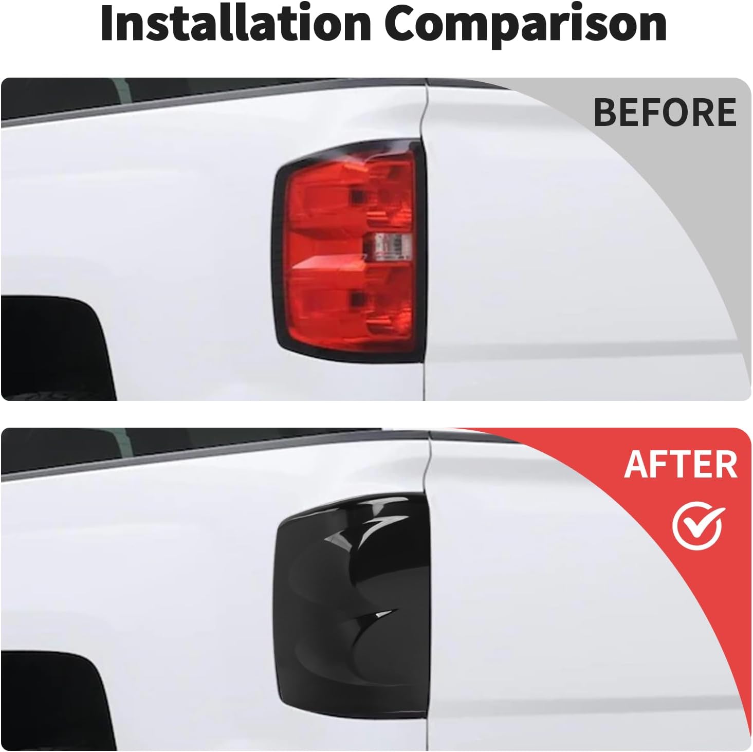 JWWY Tail Light Rear Light Garnish Cover Trim Fit for 2003–2006 Chevrolet Chevy Silverado, Rear Taillight Lens Overlay Exterior Accessories, Smoked Black