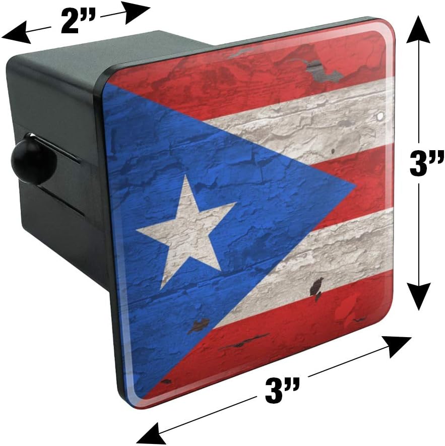 GRAPHICS & MORE Rustic Distressed Puerto Rico Flag Wood Look Tow Trailer Hitch Cover Plug Insert