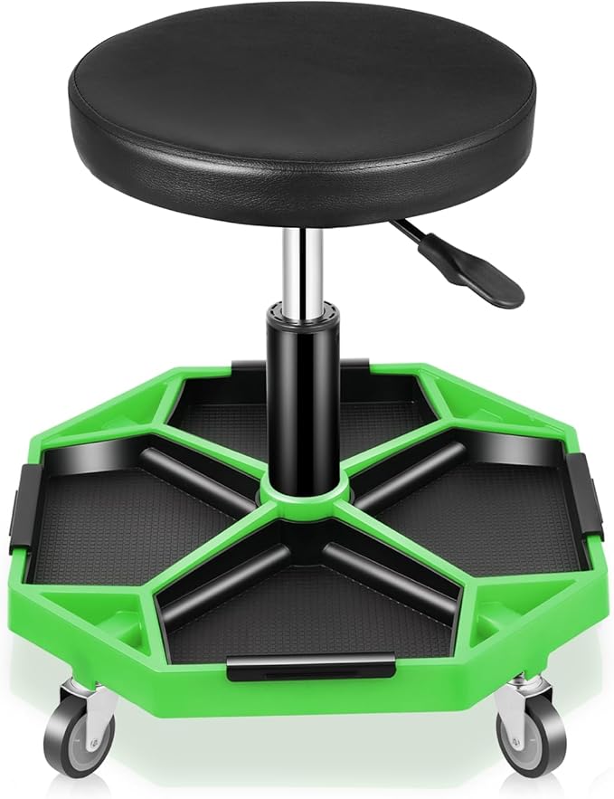 Auto Dynasty Mechanic Stool, Adjustable Rolling Pneumatic Creeper Garage Shop by AutoDynasty